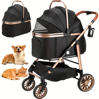 Immagine prodotto di Carrozzina per cani - Passeggino per cani - Trasportino per animali domestici - Trasportino per animali - Passeggino per gatti - Adatto fino a 25 kg