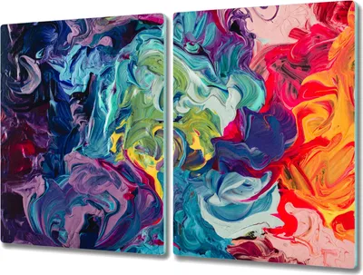 Produktbild von Coloray Hackbrett Herdabdeckplatte 2x40x52 cm Küchenbrett Kochplattenabdeckung Schneidebrett - bunte Farbe