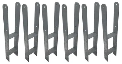 Produktbild von BURI 6 Stück H-Anker Pfostenträger feuerverzinkt 116 / 600 mm H-Träger Pfostenanker