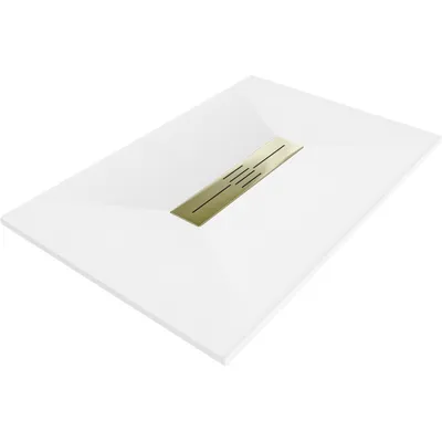 Zdjęcie produktu dla Mexen Toro brodzik prostokątny SMC 120 x 90 cm, biały, maskownica złota - 43109012-G