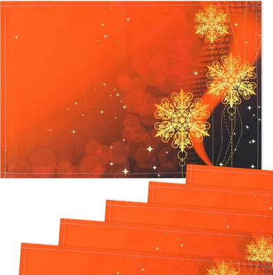 Produktbild von Tischsets Platzsets Stoff CLOTH Sterne Schneeflocken rot