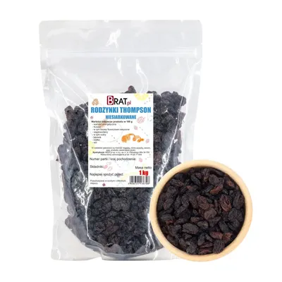 Zdjęcie produktu dla Rodzynki niesiarkowane Thompson 1kg Brat.pl
