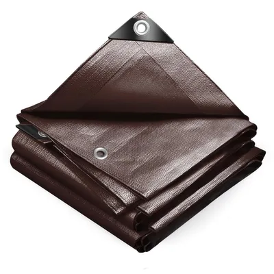 Image de Bâche imperméable - Polyéthylène 240 g/m² - 4 x 8 m - Marron - Pour mobilier de jardin, piscine et bois