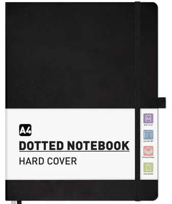 Immagine prodotto di Quaderno A4 a quadretti, copertina rigida, nero, 100 fogli, formato 21,5 x 27,9 cm