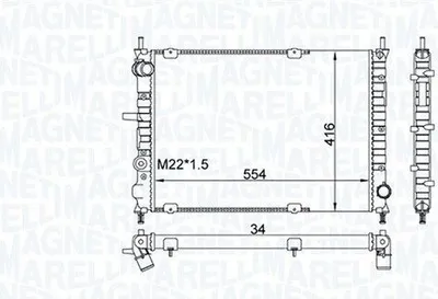Image de Radiateur, refroidissement moteur MAGNETI MARELLI 350213154300
