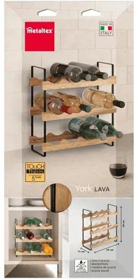 Produktbild von metaltex Flaschenregal York LAVA 3 Etagen für 12 Flaschen