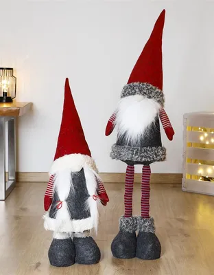 Produktbild von Dekofigur Wichtel "Weihnachtsfrau" mit Teleskop Beinen, max. 100 cm hoch, Weihnachtswichtel, Dekowichtel, Weihnachtsdeko