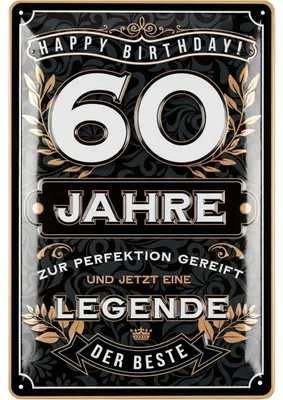 Produktbild von Blechschild 60 Schild Geburtstag - 60 JAHRE LEGENDE - PERFEKTION, Deko 60 Geburtstag Mann, 60 Geburtstag Deko, lustiges Geburtstagsschild 60