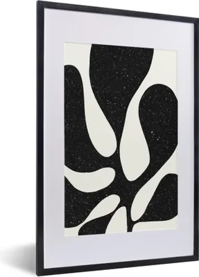 Produktbild von MuchoWow® Gerahmtes Poster Pflanze - Schwarz - Minimalismus 40x60 cm - Poster mit Schwarzem Bilderrahmen Wandposter Rahmen Foto Bilder - Poster in Rahmen