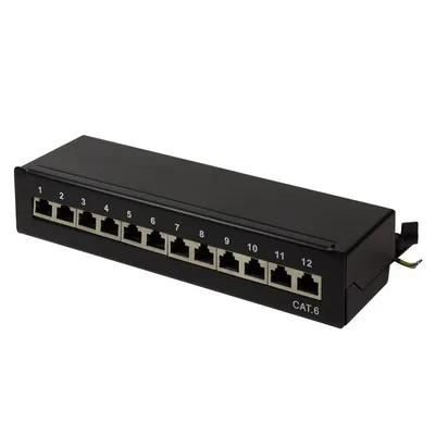 Produktbild von LogiLink NP0017, Cat6, S/UTP (STP), Schwarz, Stahl, RoHS, ISO/IEC 11801, TIA/EIA 568B.2-1