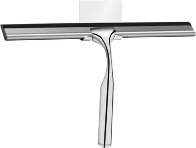 Obrázok produktu pre Stierka do sprchy 25 cm, nehrdzavejúca oceľ, s háčikom, do kúpeľne