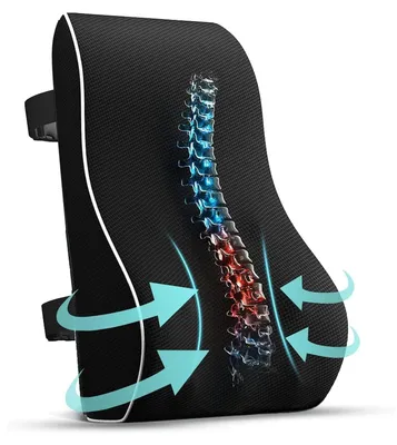 Obrázek produktu pro Ergonomická bederní opěrka z paměťové pěny pro kancelář a auto