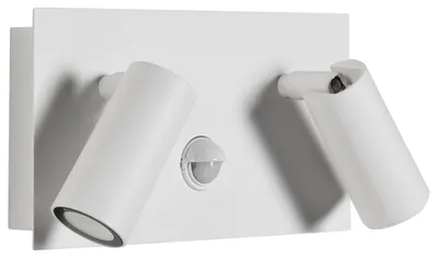 Produktbild von BELIANI Außenwandleuchte Weiß Metall Matt mit 2 Strahlern Bewegungssensor Modernes Design für Haustür Terrasse Garten Outdoor Wandlampe