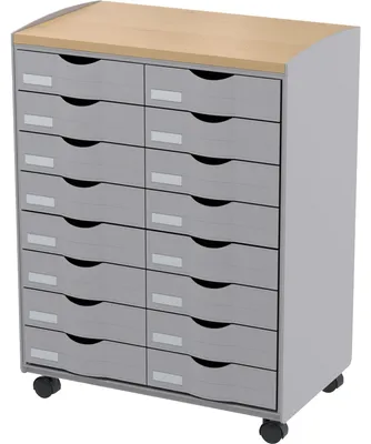 Zdjęcie produktu dla PAPERFLOW DT 162N.02.23 Wózek 16 szuflad szary/buk