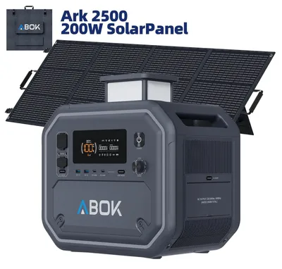 Produktbild von Ark2500 Powerstation - Solargenerator 2160Wh - 2500W AC Ausgang - LiFePO4 Akku - 200W Solarpanel - EU Steckdose - Notstrom Für Zuhause Und Camping