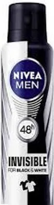 Obrázok produktu pre NIVEA Men Black & White Invisible, Muži, Antiperspirant, Sprejový deodorant, Sprej, 200 ml, 48 h