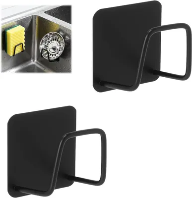 Produktbild von Set Sponge Halter - Küchenorganisator - Spüle Reinigung - Ohne Bohrer - Set von 2 - Schwarz