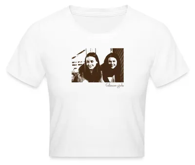 Produktbild von Spreadshirt Gilmore Girls Foto Von Lorelai Und Rory Crop Top, XS, Weiß