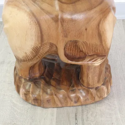 Produktbild von Elefanten-Hocker Rund-Hocker Beistelltisch Holz-Hocker Natur ca. 50 cm
