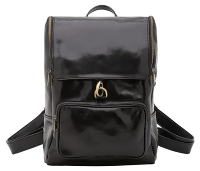 Produktbild von Damen-Schultertasche aus echtem Rindsleder Verstellbarer Reißverschluss Black B UNICA 27x35x9 cm 5567-Nero