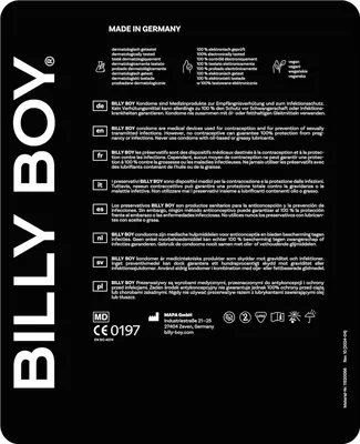 Immagine prodotto di 100 preservativi Billy Boy - XXL - Extra large con più spazio di manovra - 55-62mm - Germany