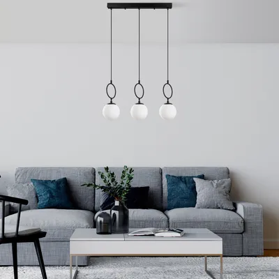 Produktbild von Opviq, Ring - 13438, Kronleuchter, METALLKÖRPER, Schwarz, 75 x 15 x 185 cm
