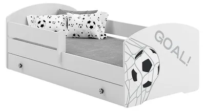 Image de 1001Jouets Lit enfant 140x70 blanc avec tiroir foot