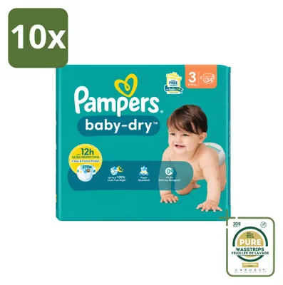 Produktbild von 10 x Pampers Baby-Dry Windeln Größe 3 (6-10 kg) - Vorratspackung - 10 Stücke