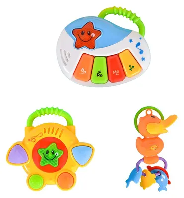 Produktbild von Moni Baby Musikspielzeug-Set Rock Star LT80011 Klavier Tamburin Ente Musik Licht bunt