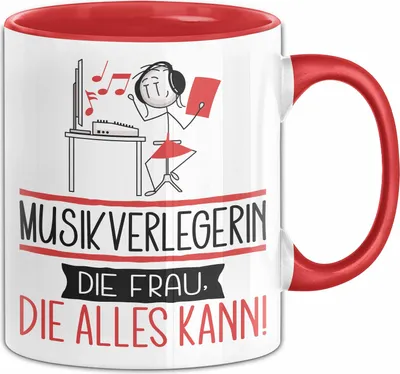 Produktbild von Musikverlegerin Geschenk Tasse Becher Die Frau Die Allen Kann Geschenkidee für eine Musikverlegerin Lustig (Rot)