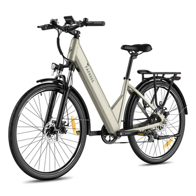 Produktbild von City E-Bike 27,5 Zoll Rostfreie Aluminiumlegierung 36 V 15 Ah 540 Wh bis zu 90 - 110 km Wasserdicht IP54 Elektrofahrrad 7 Gang, Gold