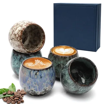 Espressotassen-Set 5-tlg., 110 ml, Keramik, ohne Henkel
