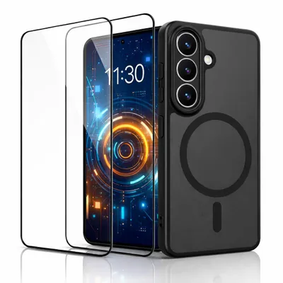 Produktbild von Hülle + 2X Full Schutzglas für Samsung Galaxy S26 5G MagSafe Panzerfolie Glas Für Panzerglas Schutzhülle Cover Case Handytasche