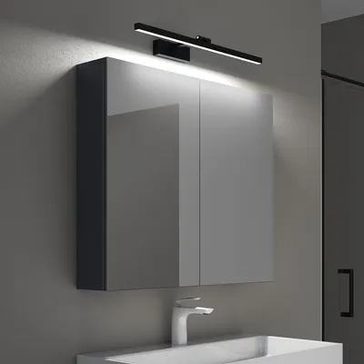 Produktbild von Mai & Mai Spiegelschrank mit Spiegellampe Badezimmerschrank BxTxH 80x15x70cm Spiegelleuchte 180° Drehbar LED Badlampe 60cm