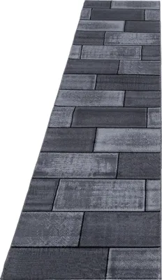 Productafbeelding van Tapijt, vloerkleed voor de woonkamer, zwart, 80x300 cm, steendesign