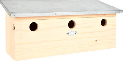 Immagine prodotto di Esschert Design villa per passeri con tetto in zinco, in legno di pino, 46,8 x 16,8 x 20,5 cm, cassetta nido, casetta per l'alimentazione, stazione di alimentazione