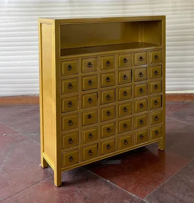 Produktbild von Antiker Apothekerschrank mit 36Schubladen Breite90cm x Höhe105cm gold