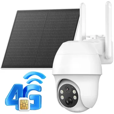 Produktbild von 4G LTE überwachungskamera mit sim karte outdoor Solar kamera 2K 360° Kabellose Überwachung mit Akku Außenkamera ohne WLAN PIR Erkennung