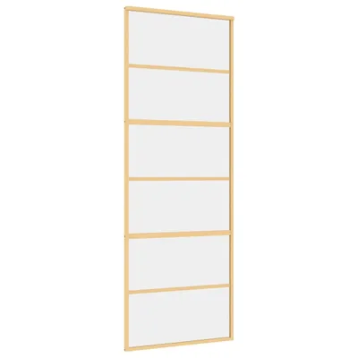 Zdjęcie produktu dla Drzwi przesuwne, złote, 76x205 cm, przezroczyste szkło ESG