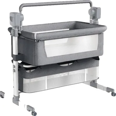 Produktbild von Babywiege, fünf Geschwindigkeits-Rockfunktion, höhenverstellbar, X601-MIDGREY