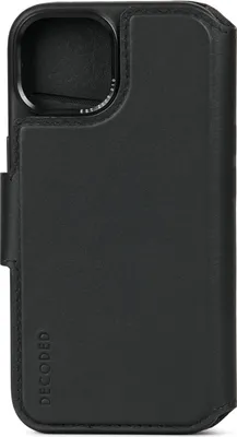 Immagine prodotto di Custodia MagSafe per Apple iPhone 15 - Cover portafoglio Decoded in vera pelle 2-in-1 - Nero