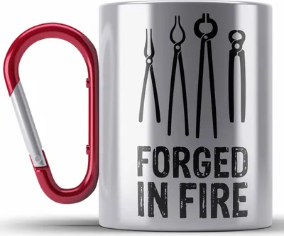 Produktbild von Trendation - Schmied Geschenk Edelstahl Tasse Karabiner mit Spruch Hufschmied Karabiner Edelstahl Tasse Karabiner Edelstahl Geschenkidee (Rot)