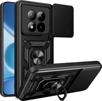Produktbild von Outdoor Panzer Hülle für Xiaomi Redmi Note 15 Pro+ Handyhülle mit Kameraschutz Ringhalter Schwarz