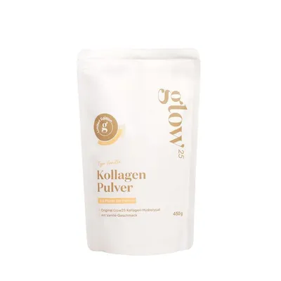 Glow25® Collagen Pulver [450g] - Vanille - Premium Kollagen Hydrolysat
