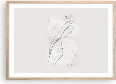 Produktbild von Gerahmtes Poster - Rahmen in heller Eiche - Minimalismus Körper Frauen - 70x50 cm - Wand Bild - Wanddeko - Wandbilder - Kunstposter - Wandposter - Bilderrahmen - Bilder - Kunstdruck - P2NAA70x50-4831