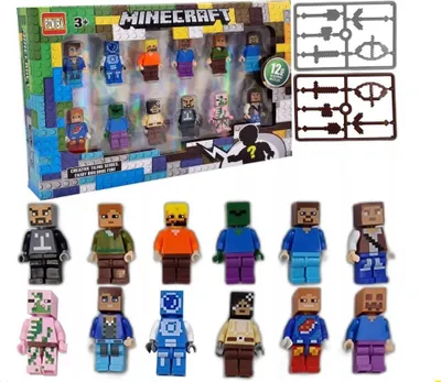 Obrázek produktu pro Velka Sada Figurek Minecraft 12Ks + Příslušenství Pro Lego