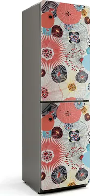 Zdjęcie produktu dla Abstrakcyjny kwiatowy wzór - Magnetyczna osłona lodówki - Magnetyczna folia dekoracyjna do kuchni - Dekoracja magnesem na lodówkę - Samoprzylepna tablica magnetyczna - Folia magnetyczna na drzwi lodówki - 60x205 cm