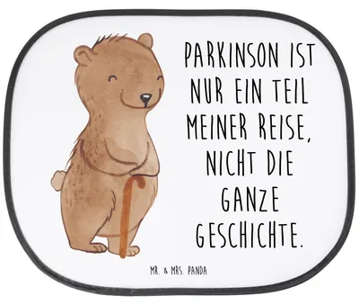 Produktbild von Mr. & Mrs. Panda Sonnenblende Auto Bär Parkinson - Weiß - Geschenk, Autoscheiben Sonnenschutz, Seitenscheibe, Morbus, Autoscheibe, Neurodegenerative Erkrankung