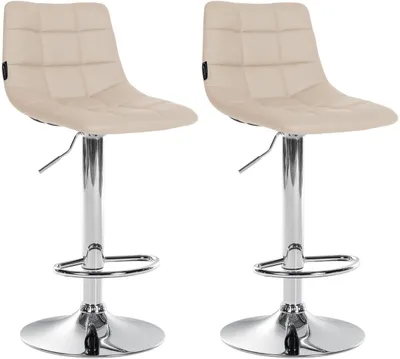 Produktbild von 2er Set Barhocker Jerry Kunstleder chrom creme