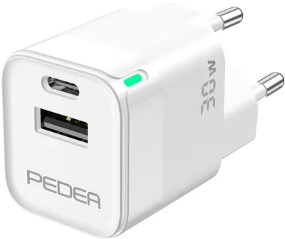 Image de PEDEA Mini chargeur rapide "Dual" 30W 1xC, 1xA, blanc (60040106)
